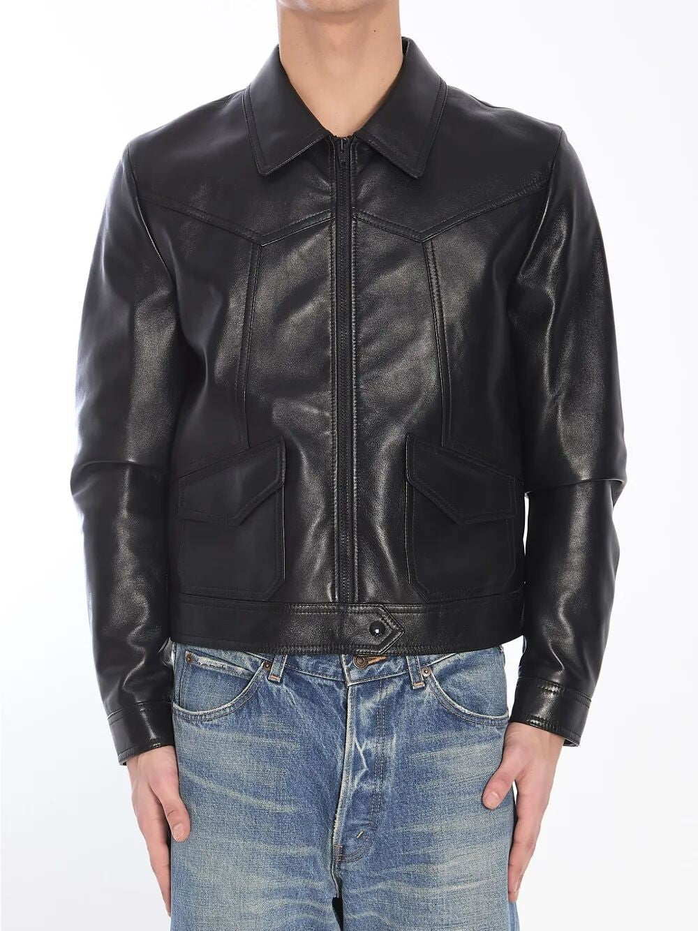 Loose Fit leather jacket