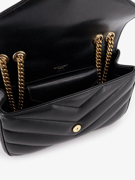 Saint Laurent Loulou leather shoulder bag with metal Cassandre logo