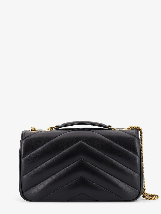Loulou leather shoulder bag with metal Cassandre logo