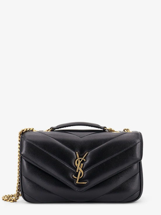 Loulou leather shoulder bag with metal Cassandre logo