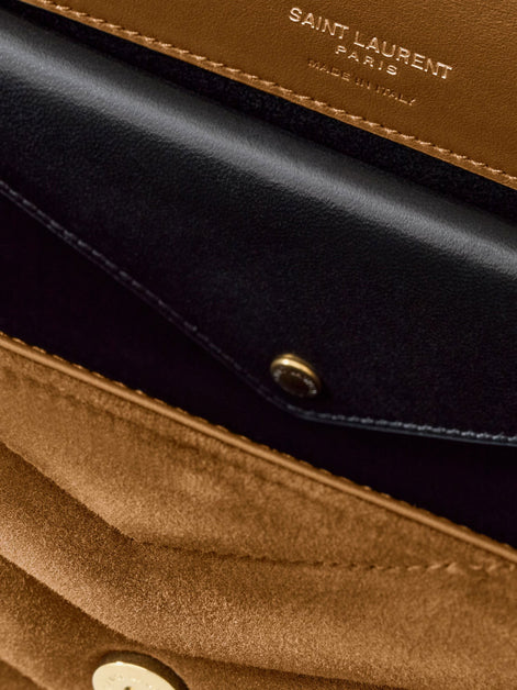 Saint Laurent Loulou leather shoulder bag with metal Cassandre logo