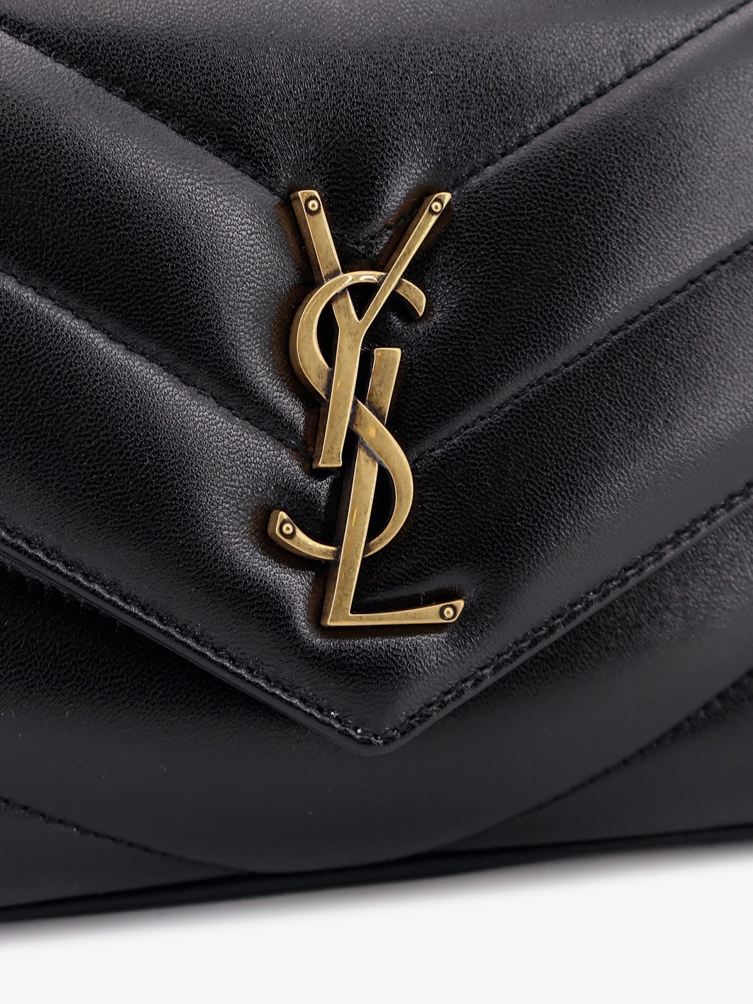 Loulou leather shoulder bag with metal Cassandre logo