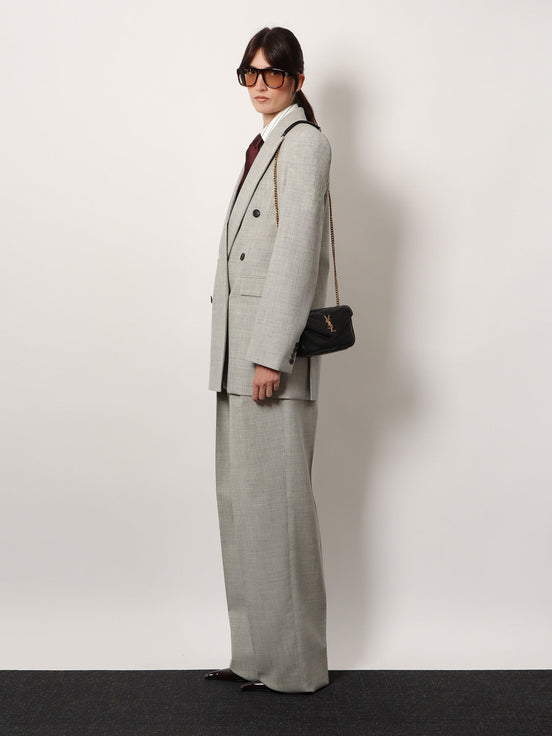 Loulou Mini leather crosbody bag with chevron stitching