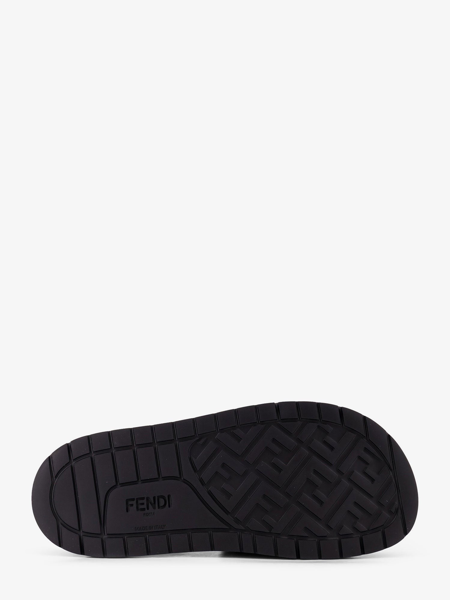 Fendi Low leather sandals with FF jacquard insert