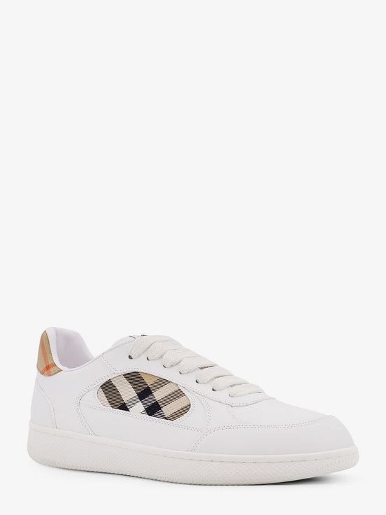 Low-top leather sneakers with Check inserts
