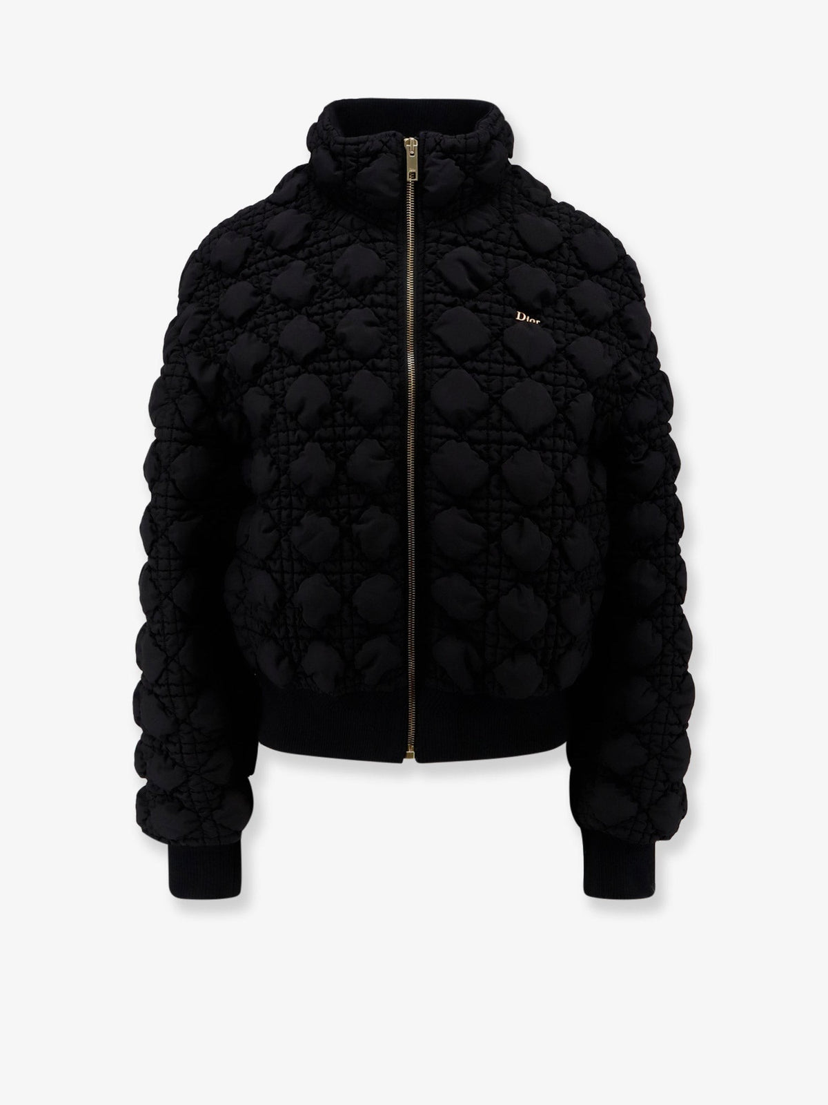 Macrocannage jacket with zip