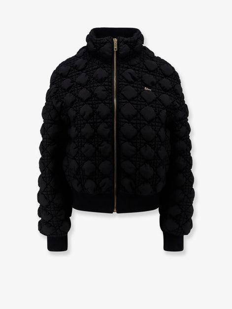 Macrocannage jacket with zip