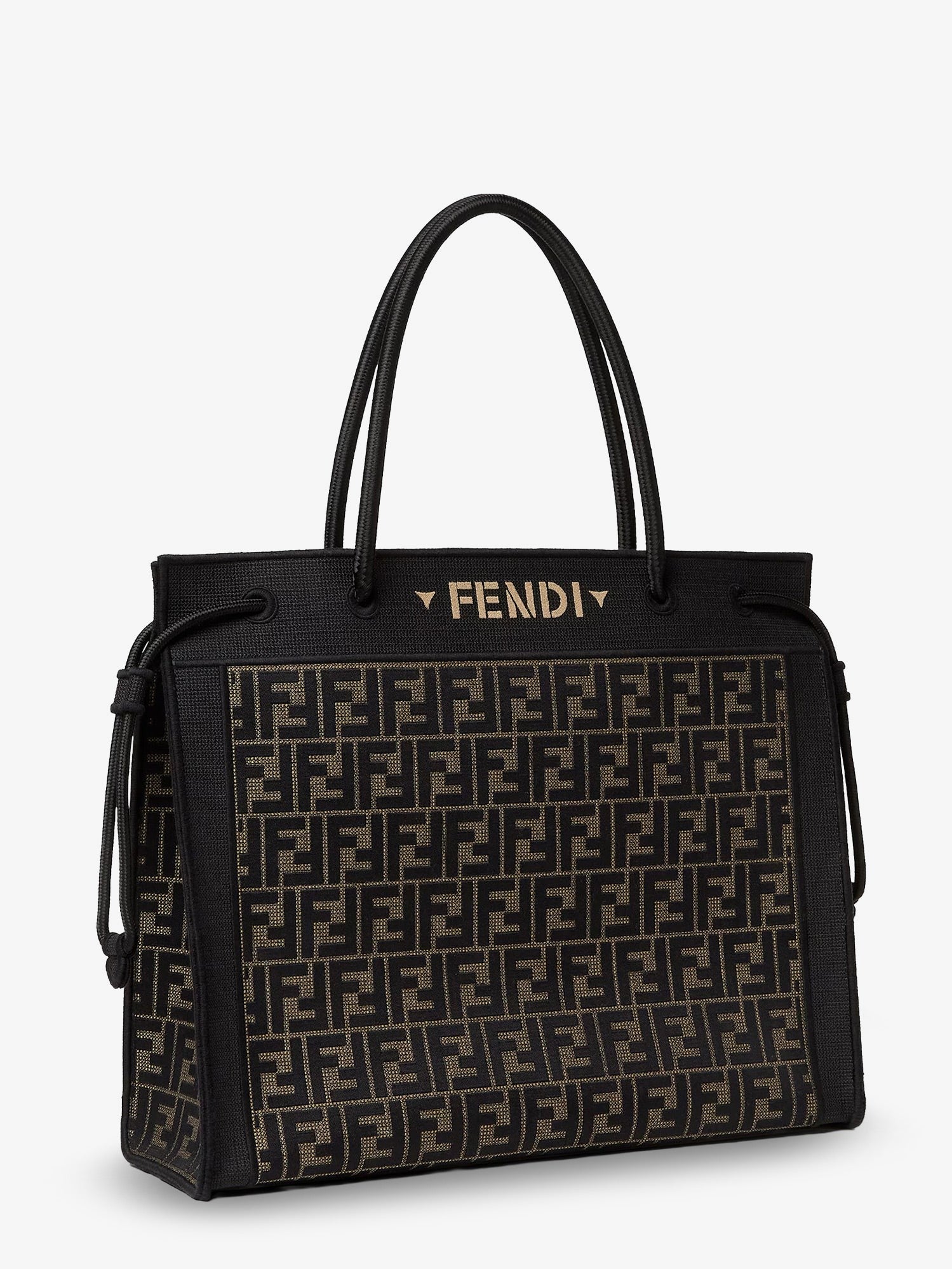 Fendi Magic Shopper bag in FF fabric with embroidered logo on the front