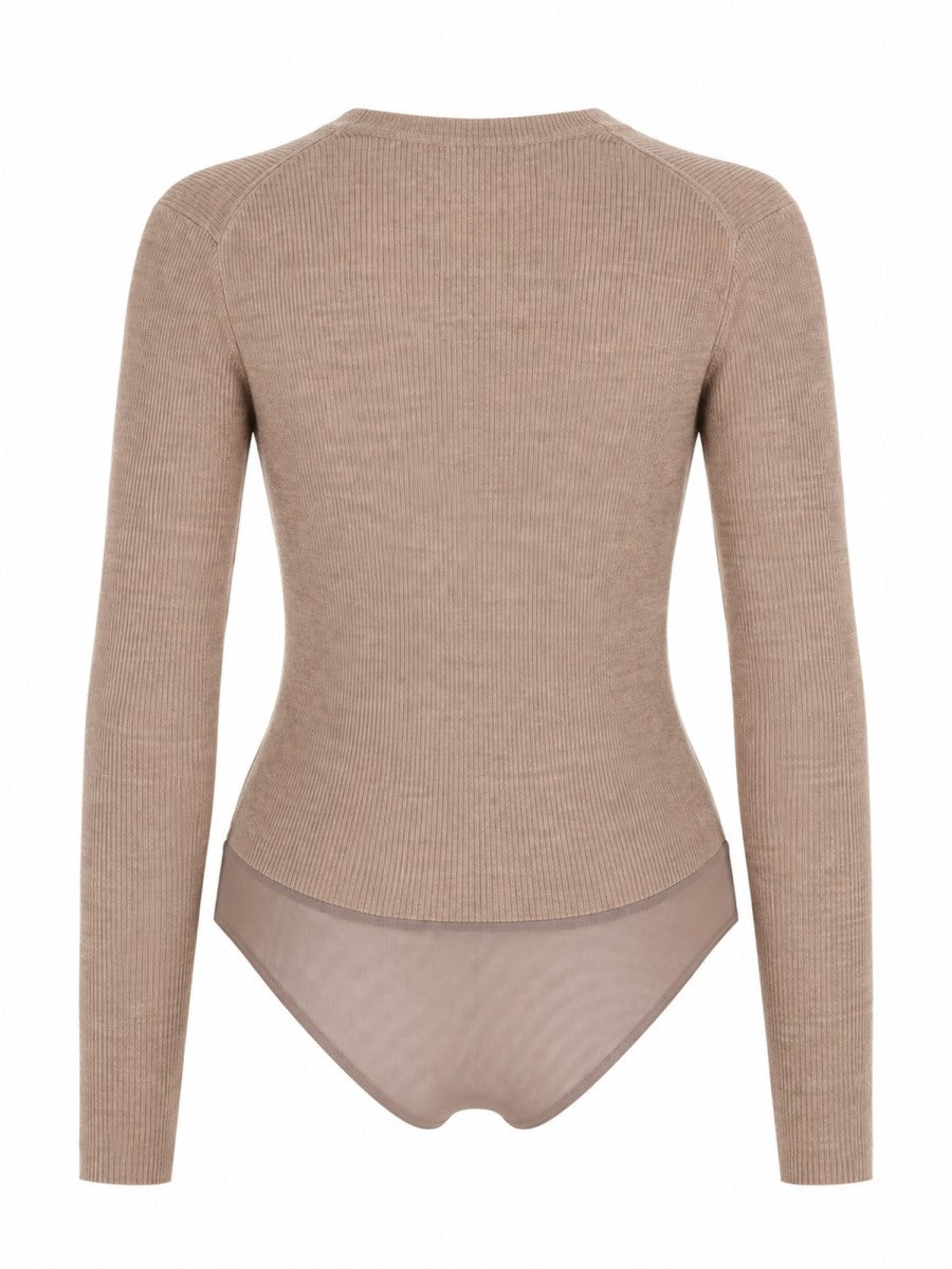 Max Mara Maglia Body In Filato Di Cashmere