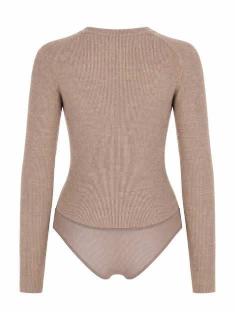 Max Mara Maglia Body In Filato Di Cashmere