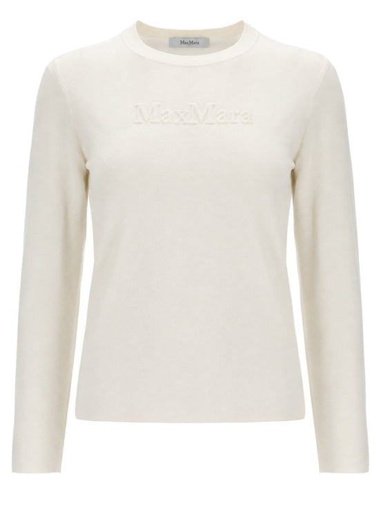 Maglia in filato di lana con logo a rilievo