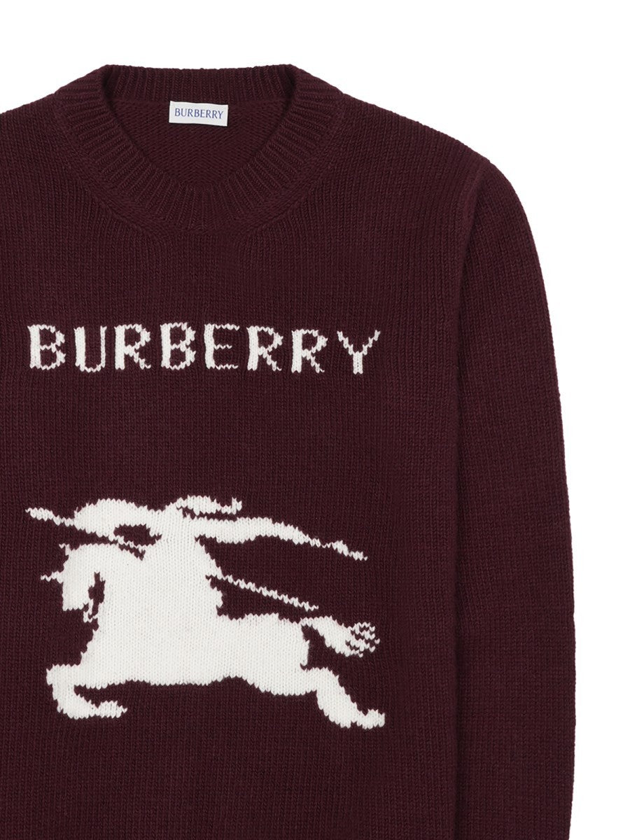 Burberry Maglia In Lana e Cashmere Con Logo