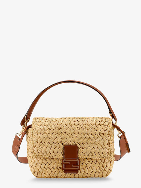 Mamma Baguette Medium raffia crossbody bag