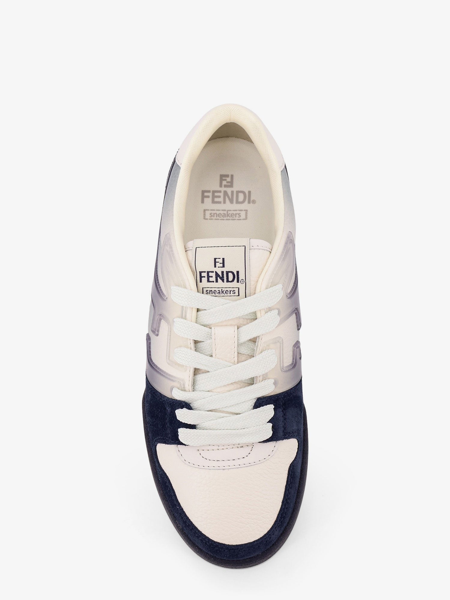 Match leather sneakers with suede inserts