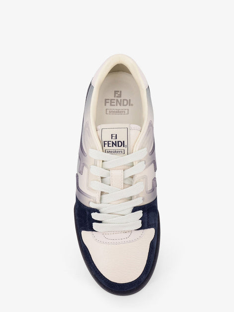 Match leather sneakers with suede inserts