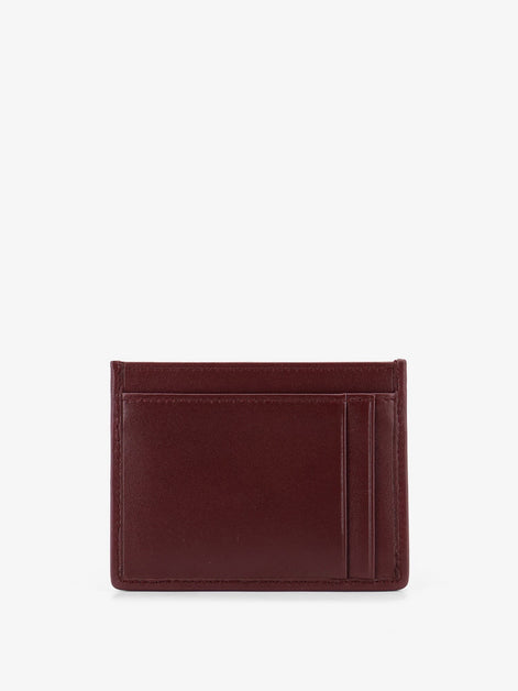 Miu Miu Matelassé leather card holder with metal lettering logo