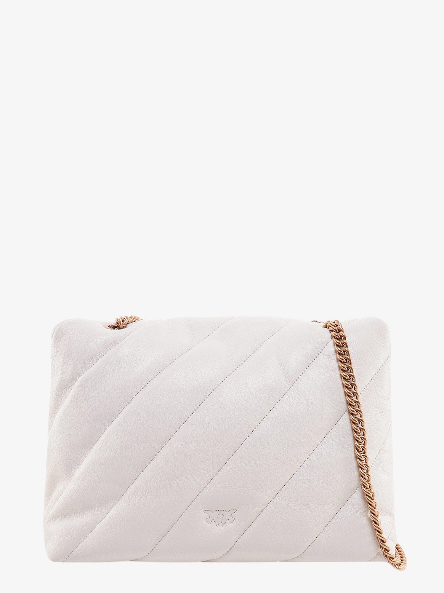 Matelassé leather shoulder bag with iconic love birds buckle