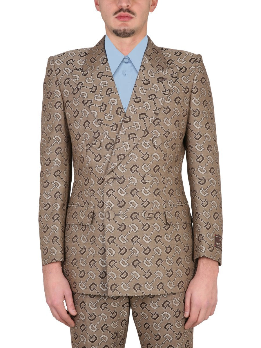 MAXI CLAMP PATTERN COTTON JACKET