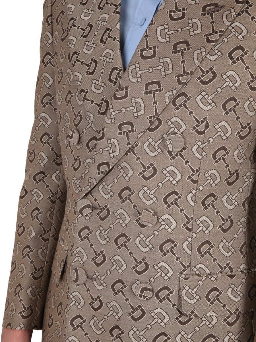 MAXI CLAMP PATTERN COTTON JACKET
