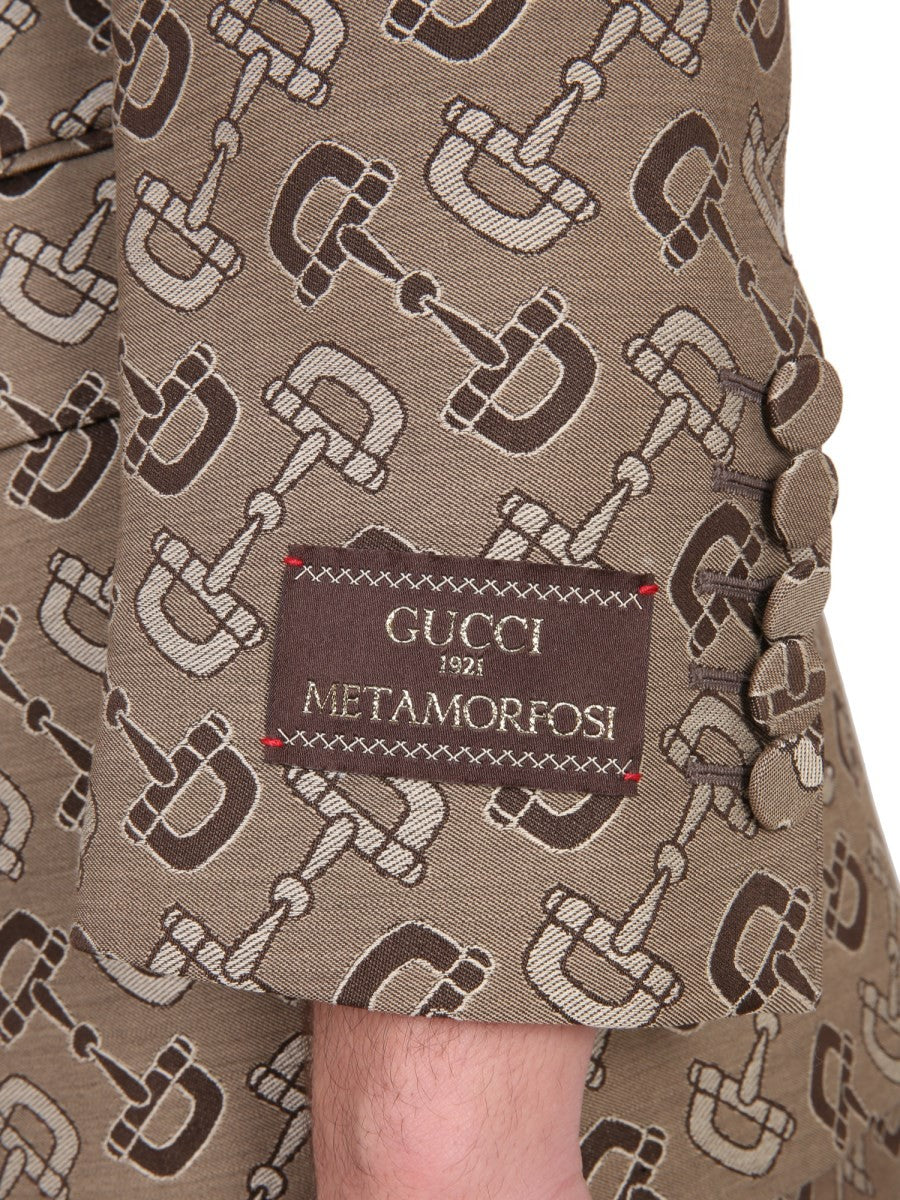 MAXI CLAMP PATTERN COTTON JACKET