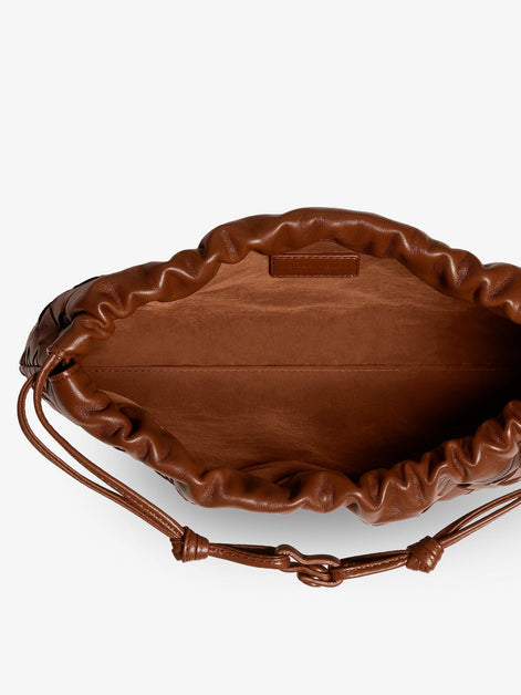Medium Dustbag leather clutch bag with Intrecciato effect