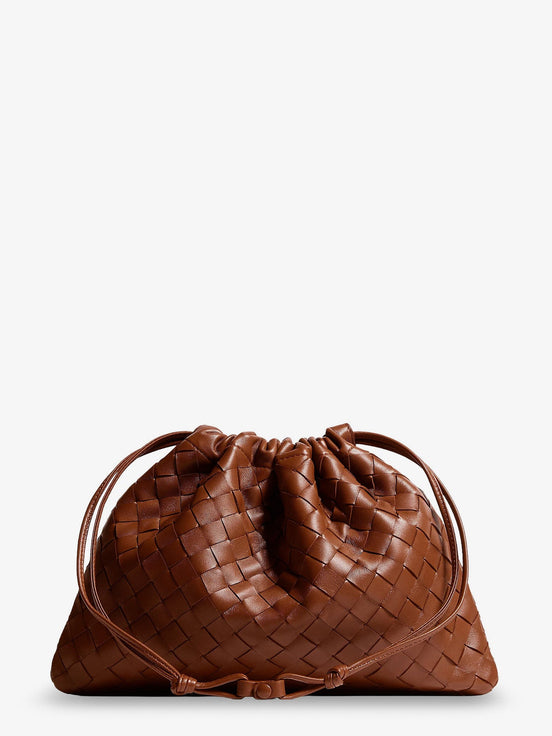 Medium Dustbag leather clutch bag with Intrecciato effect