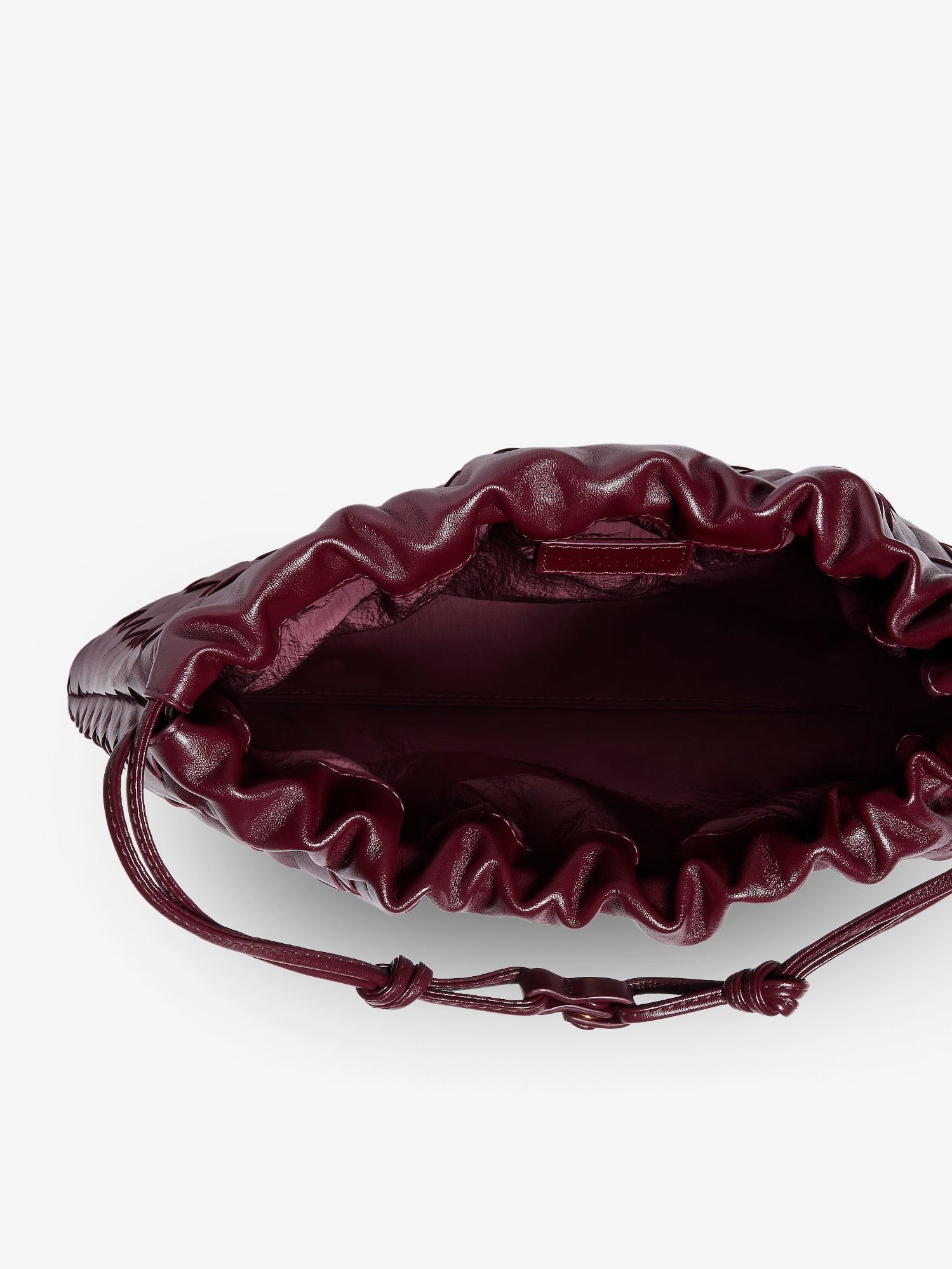 Medium Dustbag leather clutch bag with woven effect