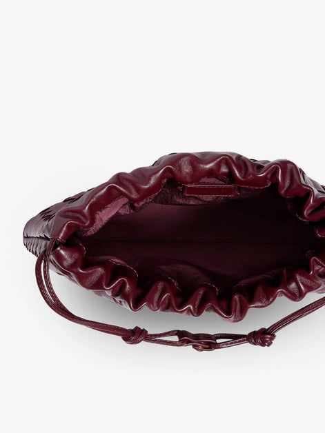 Medium Dustbag leather clutch bag with woven effect