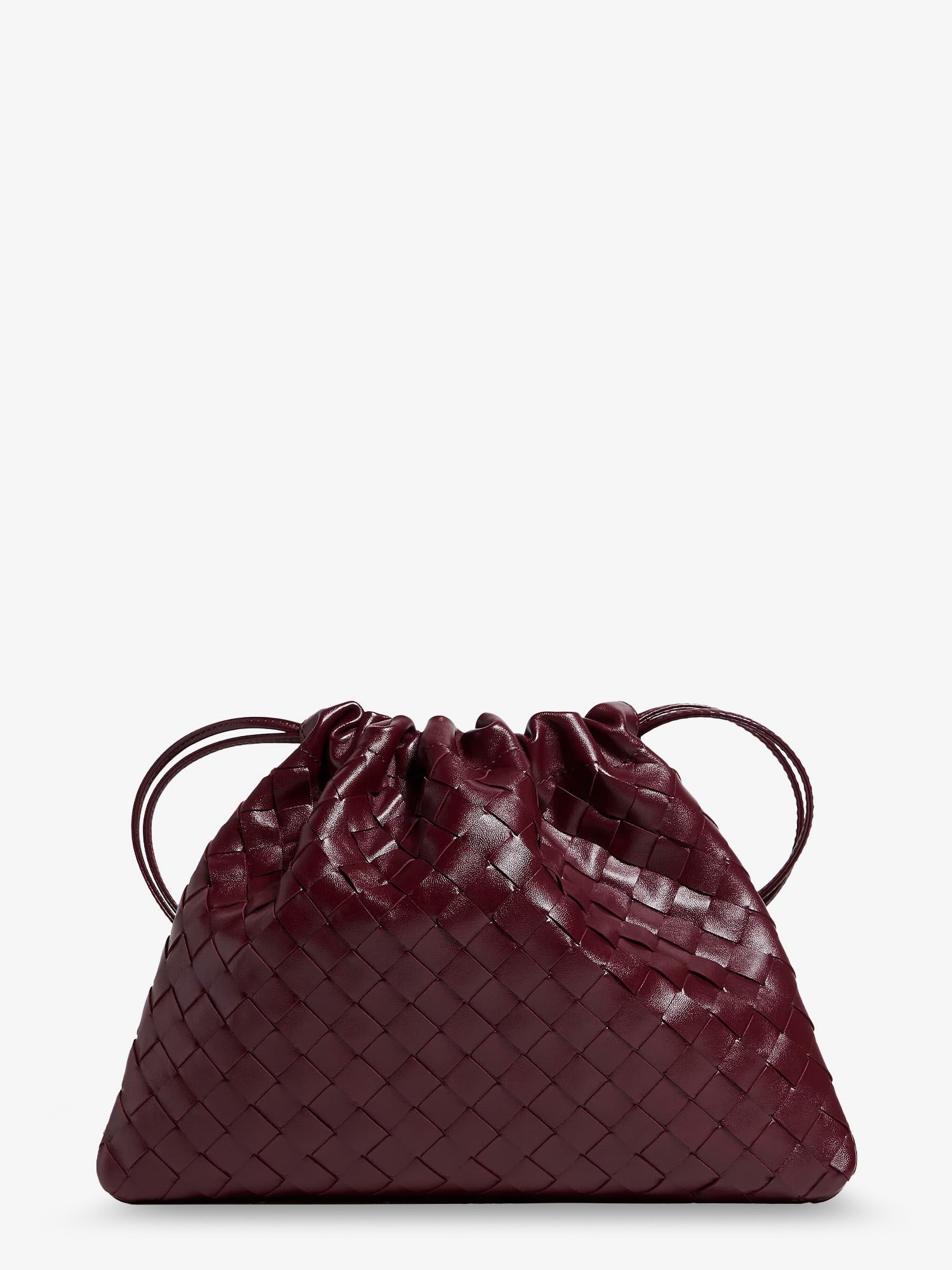 Medium Dustbag leather clutch bag with woven effect