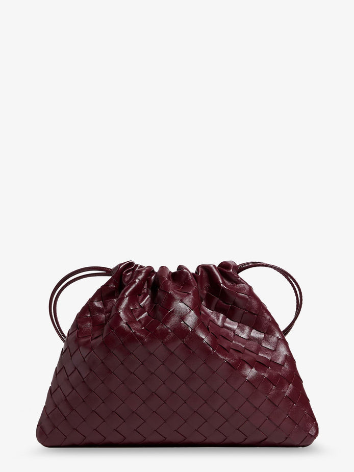 Medium Dustbag leather clutch bag with woven effect