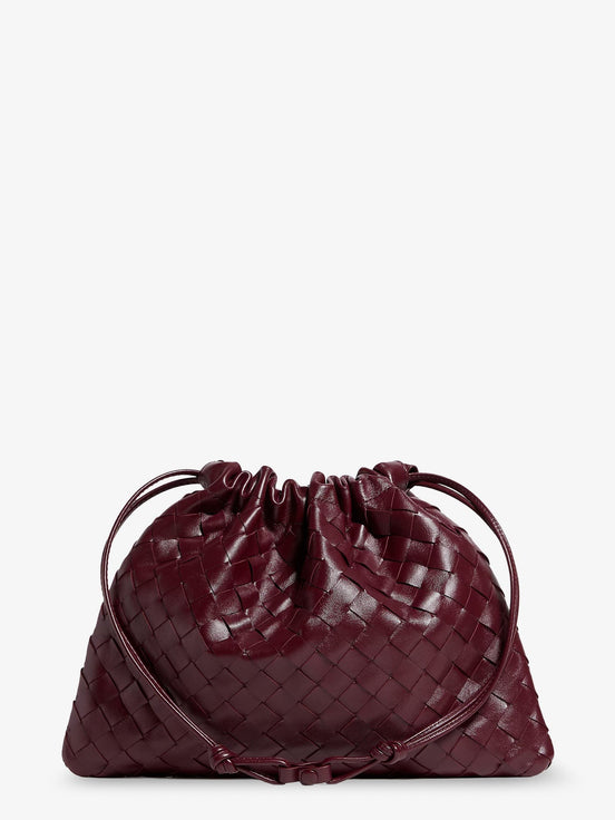 Medium Dustbag leather clutch bag with woven effect