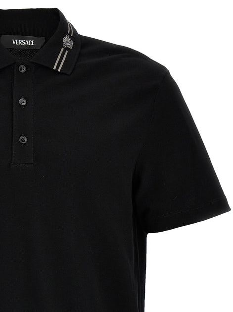 Versace 'Medusa embroidery' polo shirt