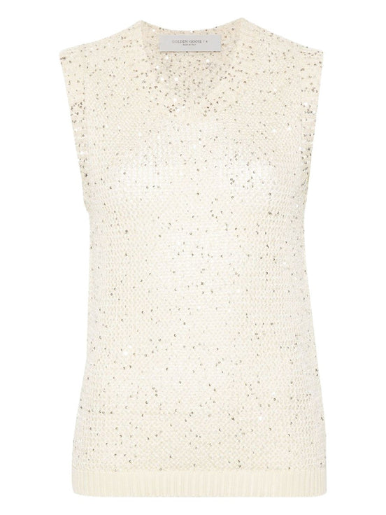"MELYSSA" TOP WITH SEQUINS
