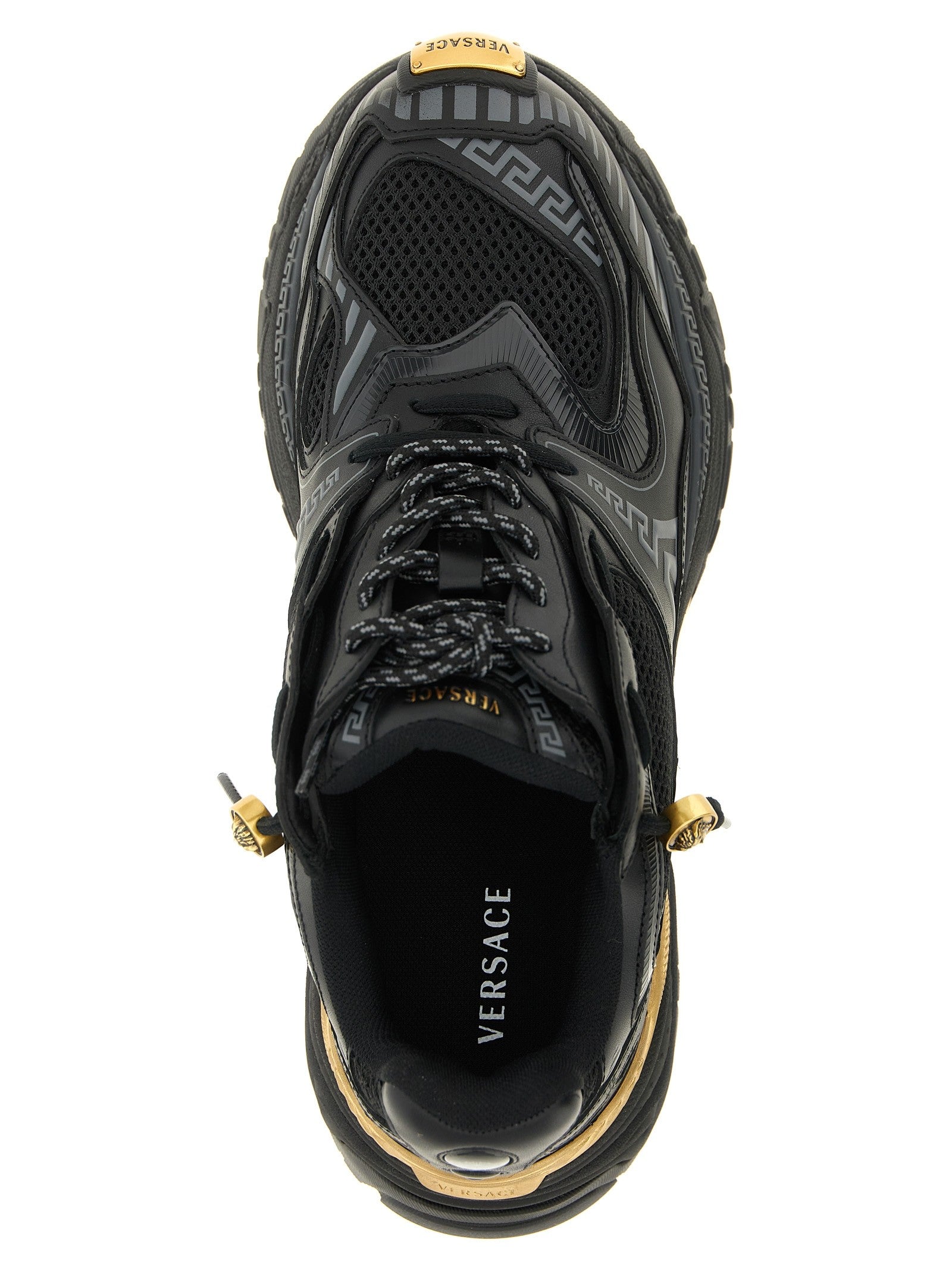 Mesh and leather sneakers