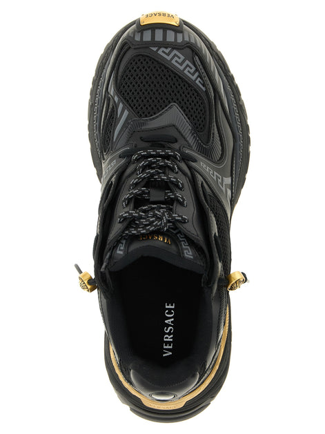 Mesh and leather sneakers