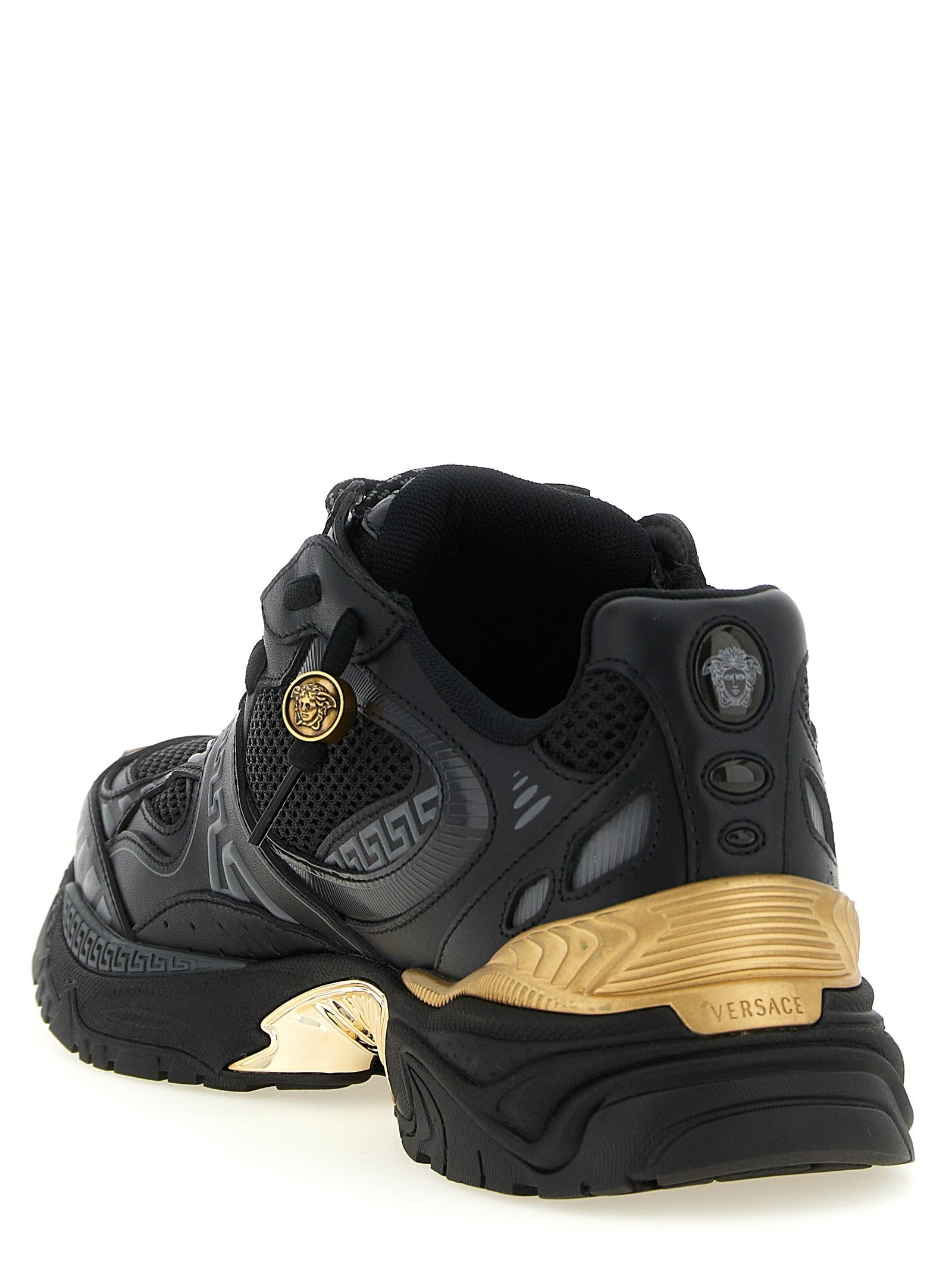 Mesh and leather sneakers