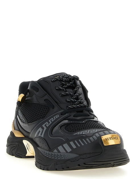 Mesh and leather sneakers