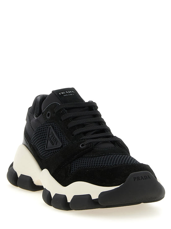 Mesh and suede sneakers