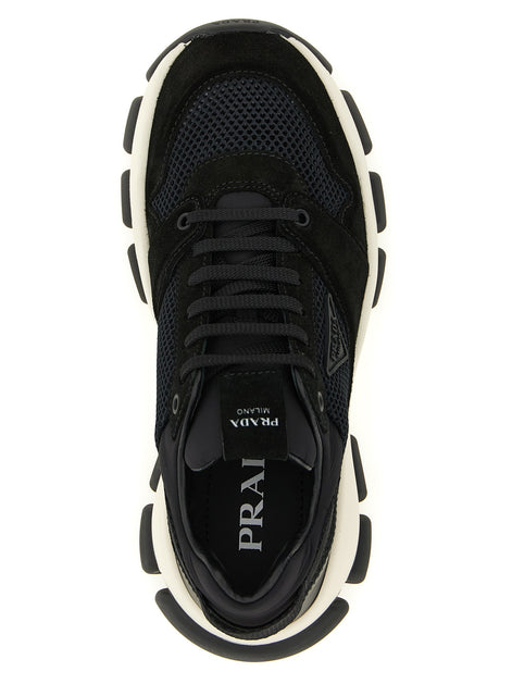 Mesh and suede sneakers