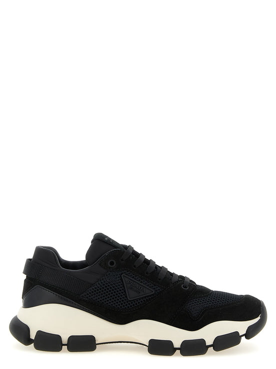 Mesh and suede sneakers