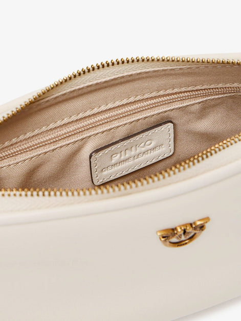 Pinko Mini Half Moon leather crossbody bag