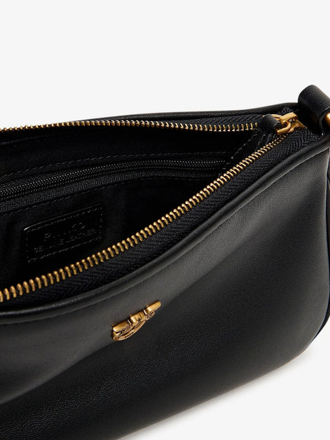 Pinko Mini Half Moon leather crossbody bag