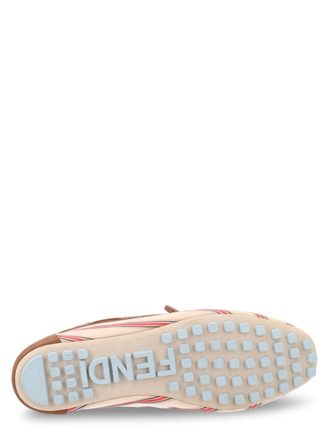 Fendi MOCASSINO IN CANVAS FF E PELLE