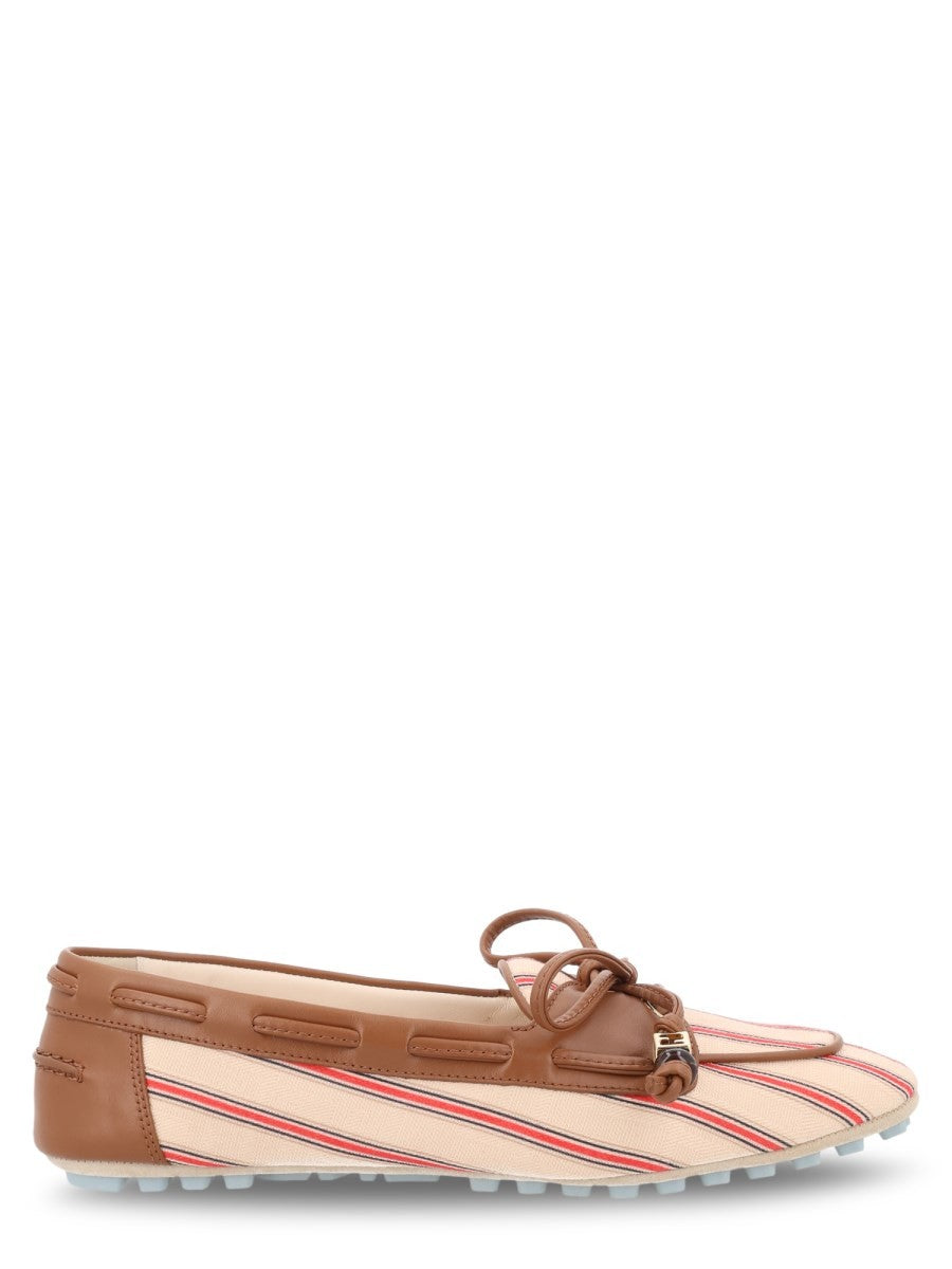 MOCASSINO IN CANVAS FF E PELLE