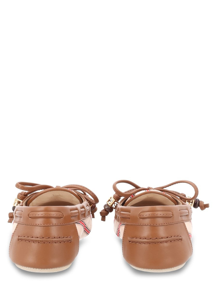 Fendi MOCASSINO IN CANVAS FF E PELLE
