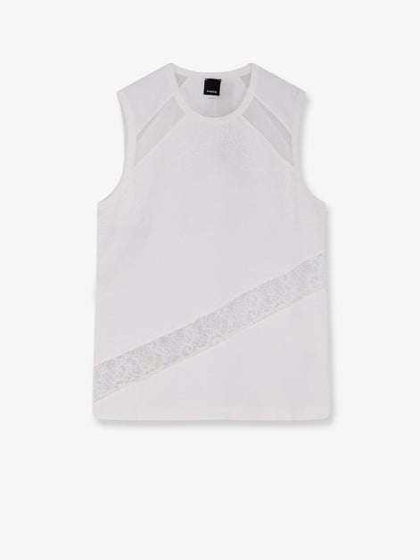 Molly cotton tank top with lace inserts