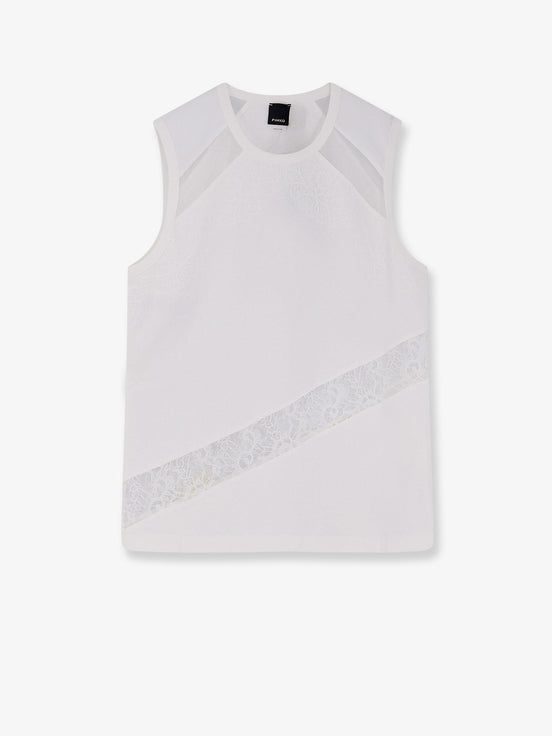 Molly cotton tank top with lace inserts