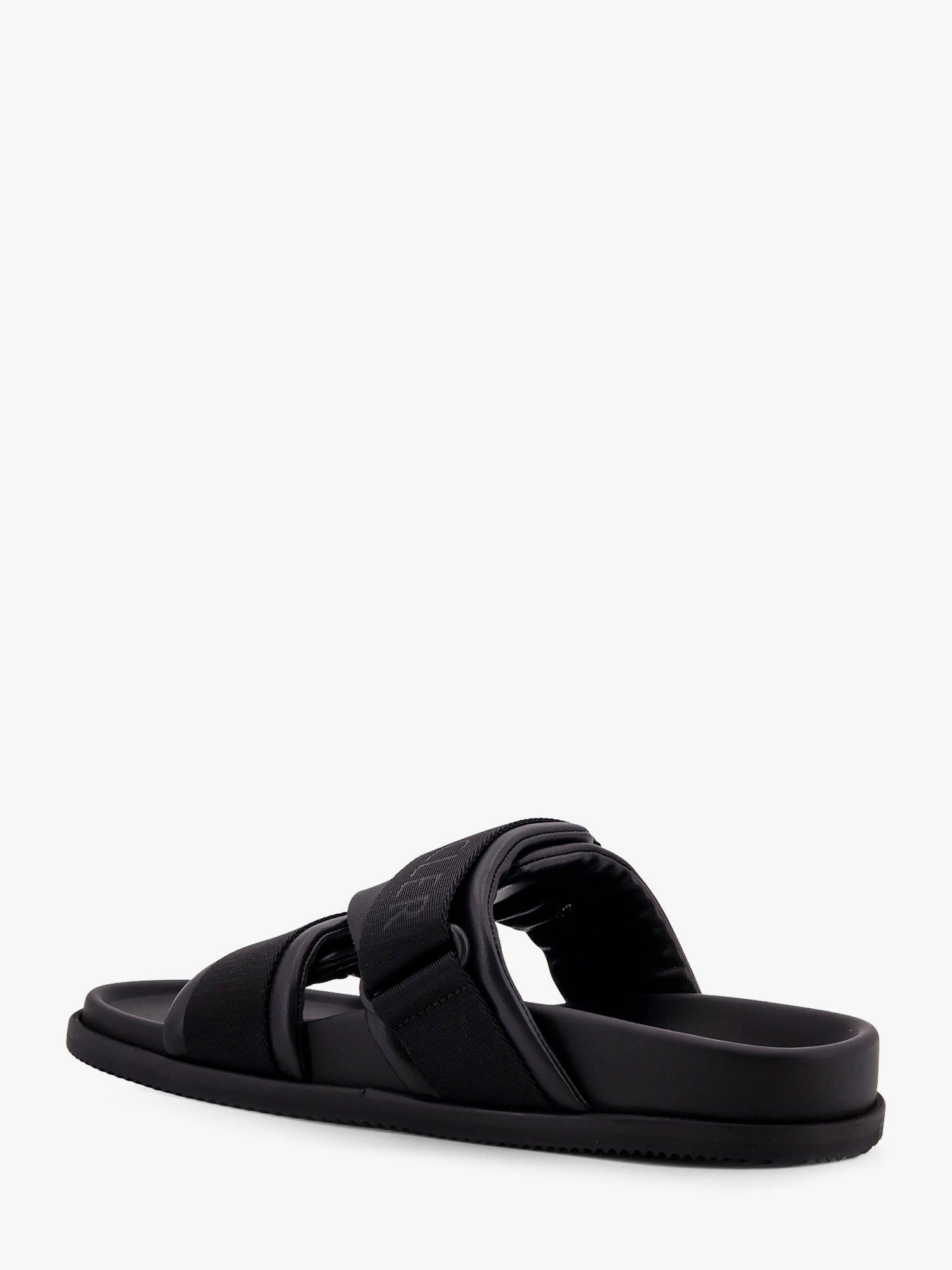 Mon summer leather sandals with nylon details