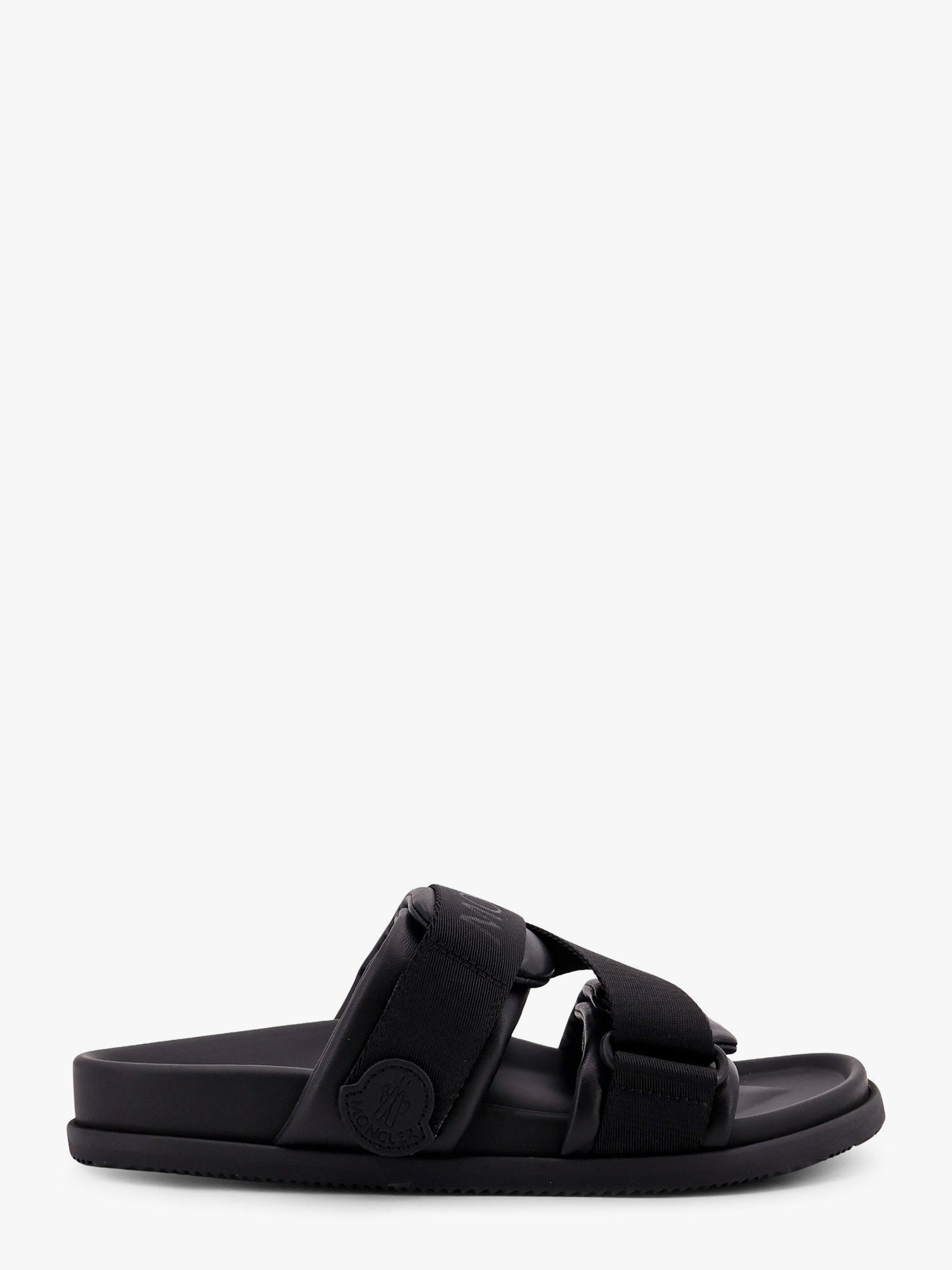 Mon summer leather sandals with nylon details