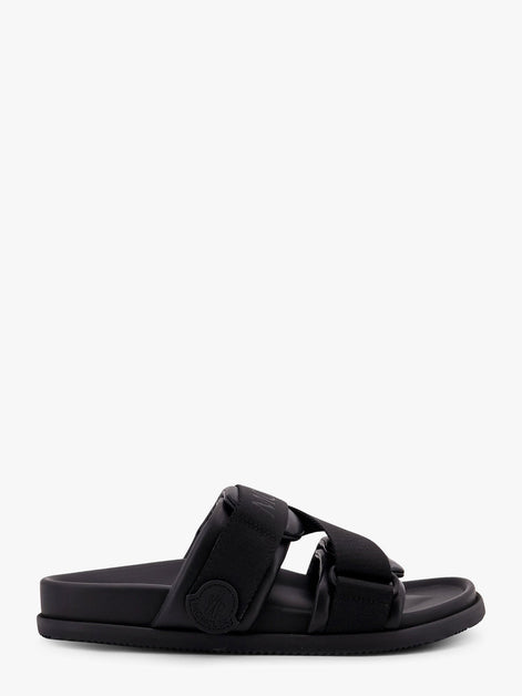 Mon summer leather sandals with nylon details